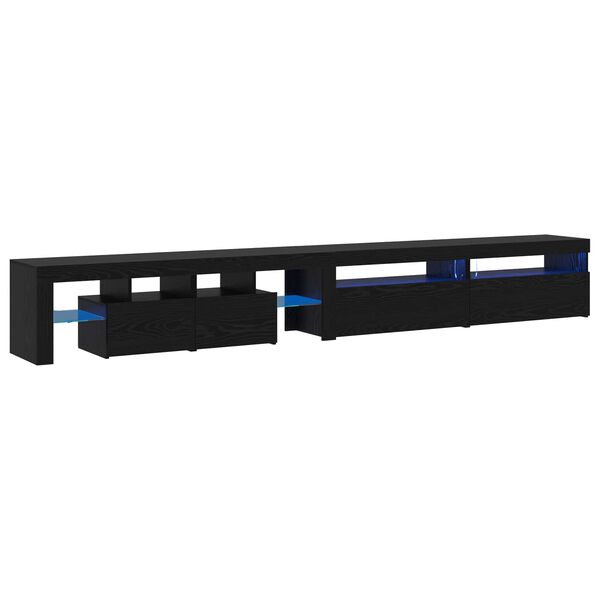 vidaXL TV-Schr&auml;nk 3 pcs Schwarz Eichen-Optik 290 x 36,5 x 40 cm