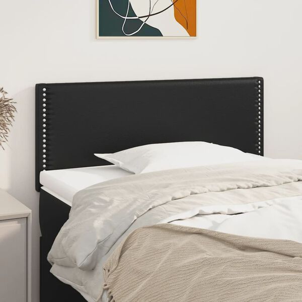 vidaXL Kopfteil Schwarz 100x5x78/88 cm Kunstleder