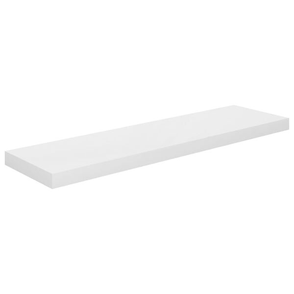 vidaXL Schweberegale 4 Stk. Hochglanz-Wei&szlig; 90x23,5x3,8 cm MDF