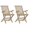 vidaXL Gartenst&uuml;hle 2 Stk. Klappbar Grau 56x61x89 cm Massivholz Teak