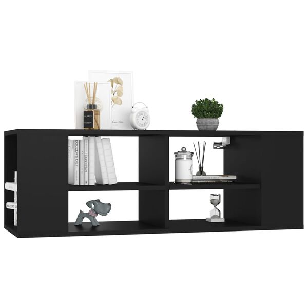 vidaXL TV-Wandschrank Schwarz 102x35x35 cm Holzwerkstoff