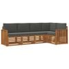 vidaXL Outdoor-Sofagarnitur 5 Stk. Natur und Anthrazit Polyester