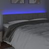 vidaXL LED Kopfteil Hellgrau 180x5x78/88 cm Samt