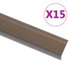 vidaXL Treppenkantenprofil in L-Form 15 Stk. Aluminium 100cm Braun