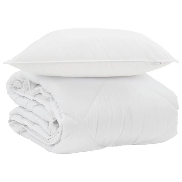 vidaXL Sommerdecke mit Kissen 2 pcs Wei&szlig; Mikrofaser