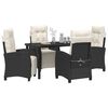 vidaXL Garten Essgruppe mit Kissen 5 pcs Schwarz Poly-Rattan