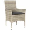 vidaXL Garten Essgruppe mit Kissen 3 pcs Hellgrau Poly-Rattan