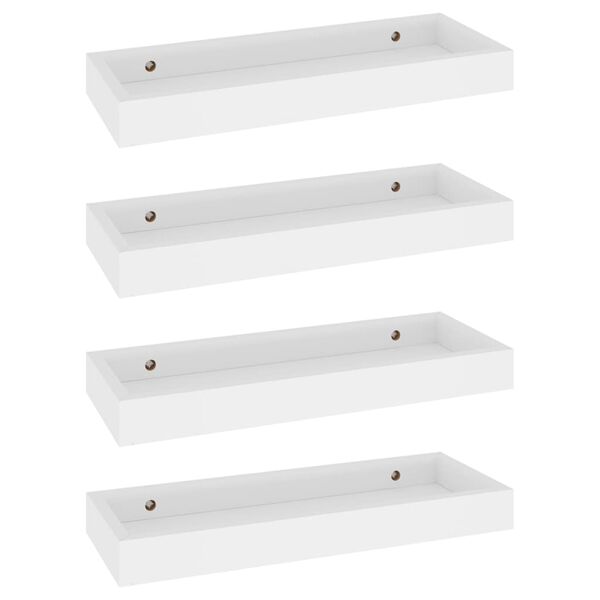 vidaXL Loggia Wandregale 4 Stk. Wei&szlig; 40x15x4 cm MDF
