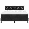 vidaXL Boxspringbett mit Matratze Schwarz 190 x 140 cm Polyester