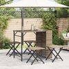 vidaXL 5-tlg. Garten-Essgruppe Klappbar Beige Poly Rattan