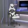 vidaXL Gaming-Stuhl Drehbar Wei&szlig; und Schwarz Kunstleder