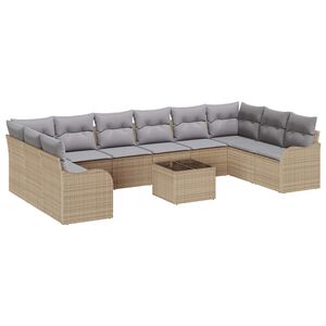 vidaXL Gartensofa-set Beige Poly-Rattan