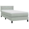 vidaXL Boxspringbett mit Matratze Hellgrau 100x220 cm Samt