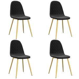vidaXL Esszimmerst&uuml;hle 4 Stk. Schwarz Samt