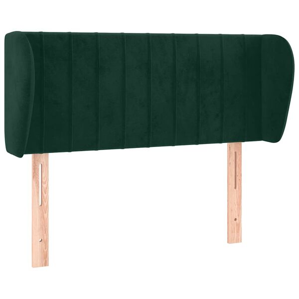 vidaXL Kopfteil mit Ohren Dunkelgr&uuml;n 93x23x78/88 cm Samt