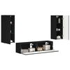 vidaXL TV-Schrankset Wandmontiert 2 pcs Schwarz Holzwerkstoff