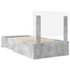 vidaXL Bettrahmen mit Kopfteil Beton Grau 90 x 200 cm Holzwerkstoff