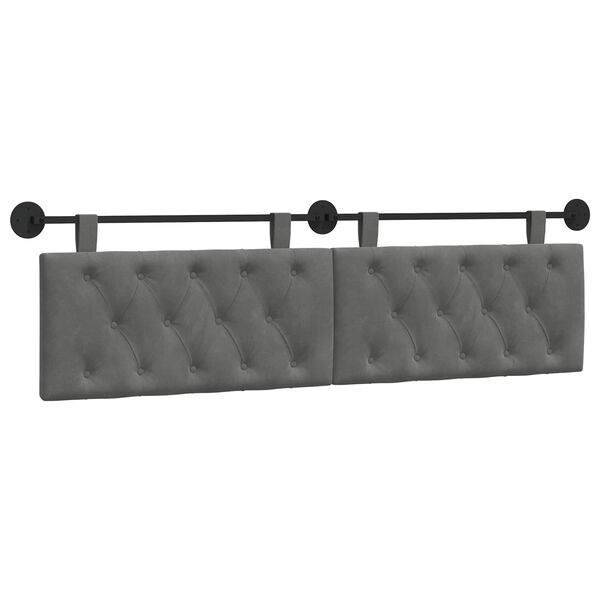 vidaXL H&auml;ngevorderseite Wandmontiert Dunkelgrau 170 x 55 x 7 cm Samt