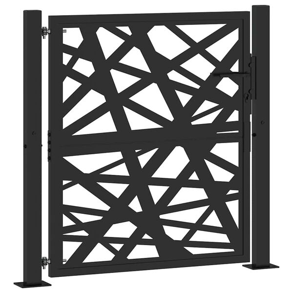 vidaXL Gartentor Schwarz 100x100 cm Stahl Lichtdesign