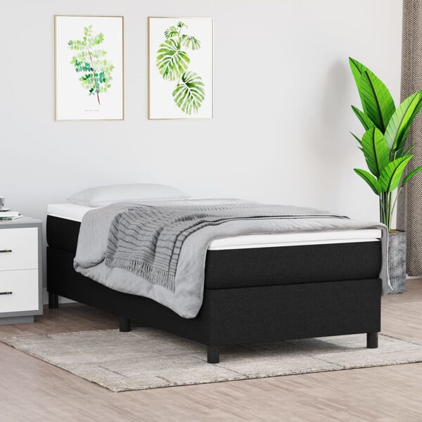 vidaXL Boxspringbettgestell Schwarz 80x200 cm Stoff