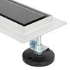 vidaXL Duschabfluss mit Glasabdeckung Schwarz 80 cm Edelstahl 304