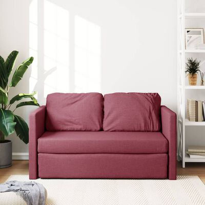 vidaXL Bodensofa mit Schlaffunktion Weinrot 112x174x55 cm Stoff