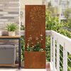 vidaXL Garten Sichtschutz-Leinwand Rostig 50 x 140 cm Wetterfeststahl