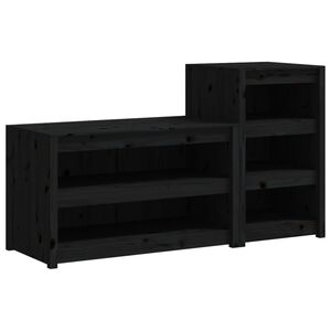 vidaXL Outdoor-K&uuml;chenschr&auml;nke 2 Stk. Schwarz Massivholz Kiefer
