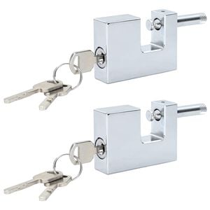 vidaXL Vorh&auml;ngeschloss 2 pcs Silber 6 x 2 x 4,5 cm Eisen