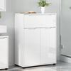 vidaXL Badezimmerschrank mit Regal Hochglanz Wei&szlig; 72,5 x 36,5 x 100 cm