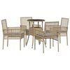 vidaXL Garten Essgruppe 5 stk. Beige Poly-Rattan