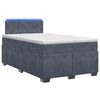 vidaXL Boxspringbett mit Matratze und LED Dunkelgrau 120 x 200 cm Samt