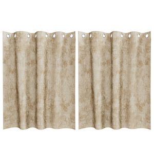 vidaXL Samtvorhänge mit Vorhängen 2 pcs Creme 140 x 140 cm Samt