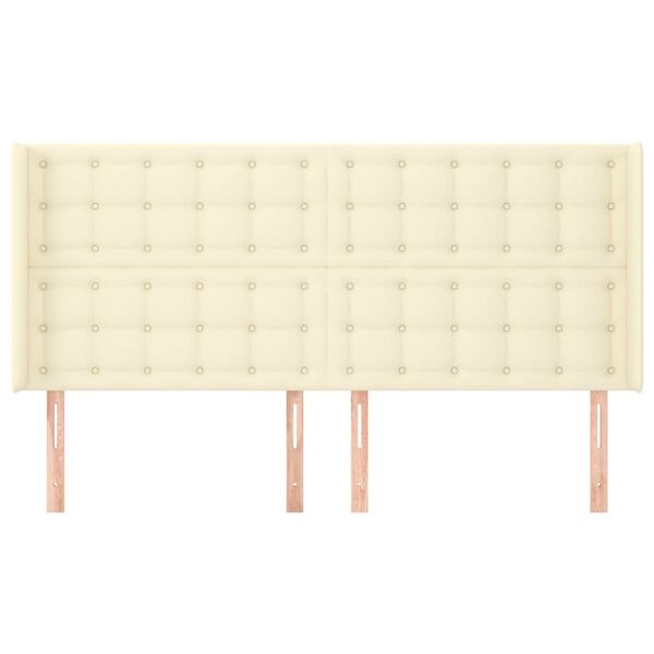 vidaXL Kopfteil mit Ohren Creme 163x16x118/128 cm Kunstleder