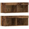 vidaXL TV-Schr&auml;nk mit LED-Lichtleisten 4 pcs Altholz Holzwerkstoff