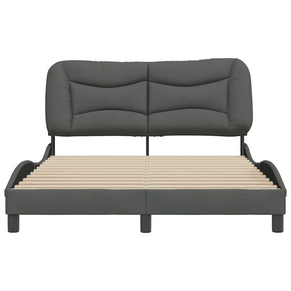 vidaXL Bettgestell ohne Matratze "Hvar" Dunkelgrau 120x200 cm Stoff