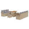 vidaXL Gartensofa-set 10 stk. Beige Poly-Rattan