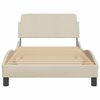 vidaXL Bettgestell "Dover" Creme 100x200 cm Stoff