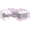 vidaXL 10-tlg. Garten-Sofagarnitur mit Kissen Grau Poly Rattan