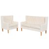 vidaXL 2-tlg. Sofa-Set Stoff Cremewei&szlig;