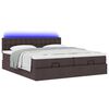vidaXL Ottoman-Bett mit Matratzen & LEDs Dunkelbraun 160x200 cm Stoff