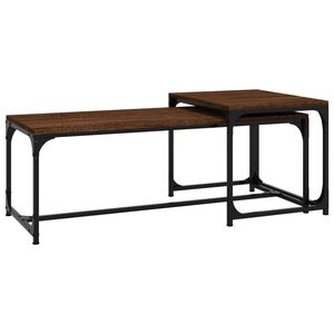 vidaXL Couchtische 2 Stk. Braun Eichen-Optik Holzwerkstoff