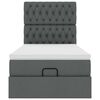 vidaXL Ottoman-Bett mit Matratze & LEDs Dunkelgrau 100x200 cm Stoff