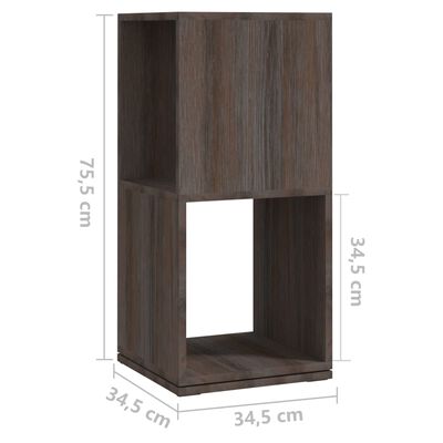 vidaXL Drehregal Grau und Sonoma-Eiche 34,5x34,5x75,5 cm Holzwerkstoff