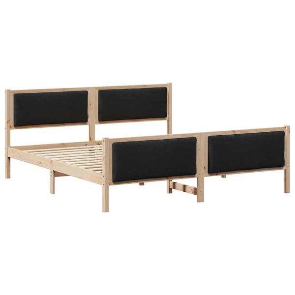 vidaXL Bettrahmen mit Kopfteil Schwarz 180 x 200 cm Stoff
