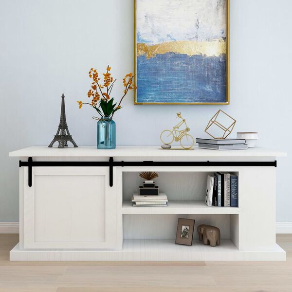 vidaXL Mini Schiebetürbeschlag Set für Schranktüren Carbonstahl 183 cm