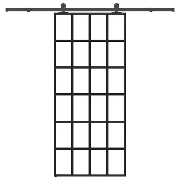 vidaXL Schiebet&uuml;r mit Beschlag 90x205 cm ESG-Glas & Aluminium