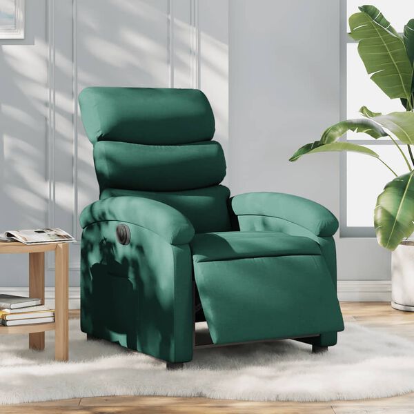 vidaXL Relaxsessel Elektrisch Dunkelgr&uuml;n Stoff