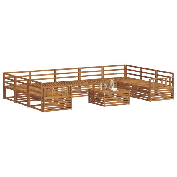 vidaXL Sofagarnituren 10 pcs Natur Massivholz Akazie