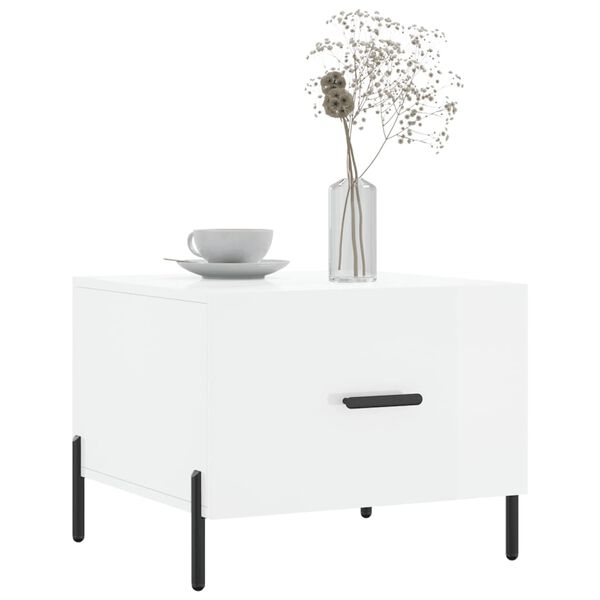 vidaXL Couchtisch Hochglanz-Wei&szlig; 50x50x40 cm Holzwerkstoff
